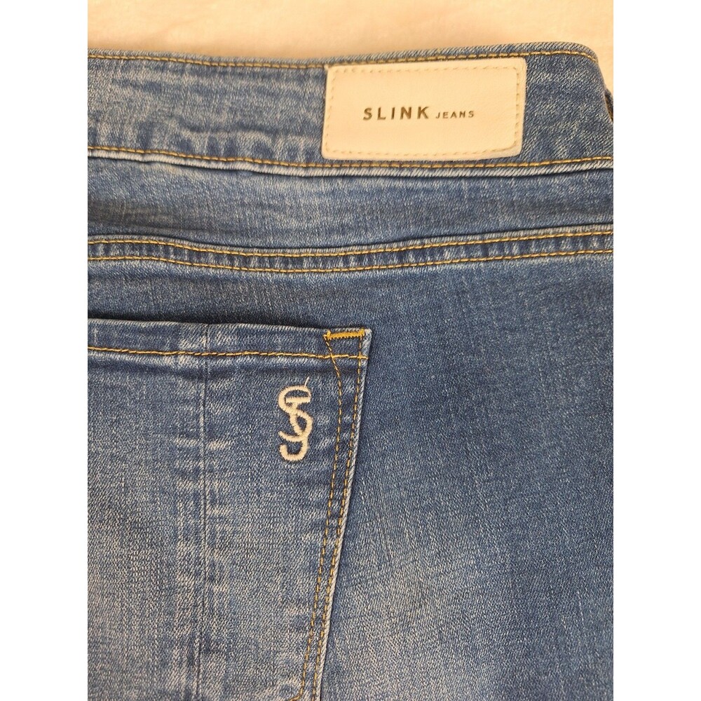 SLINK Curvy Fit Blue Jeans Womens Medium Wash Plus Size 24 Frayed 46x27 Ankle - Picture 14 of 14